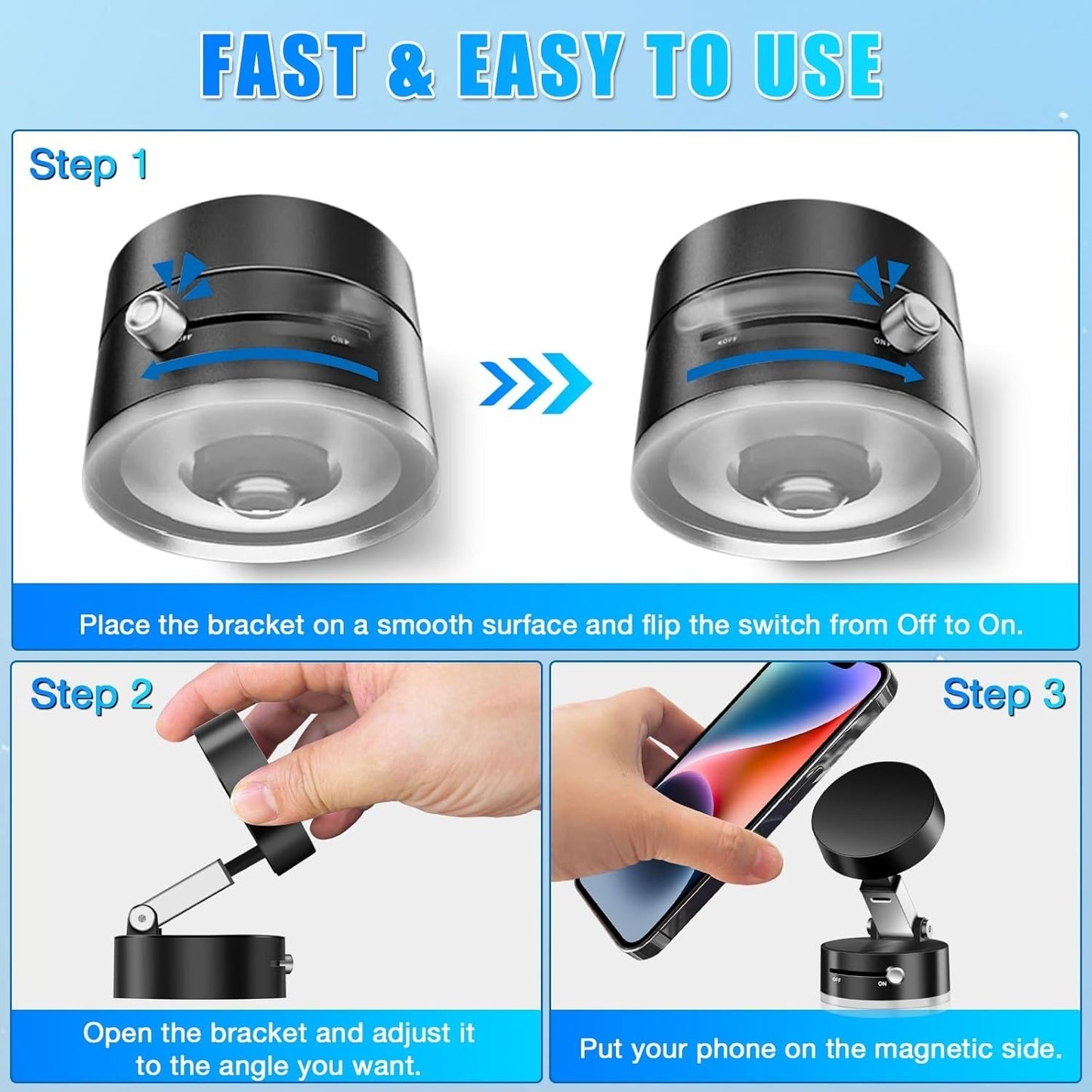 Magnetic Suction Cup Folding Phone Stand