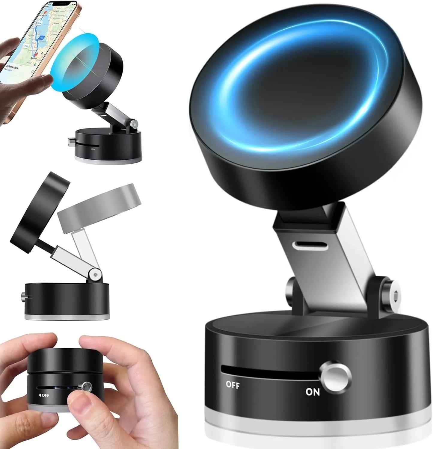 Magnetic Suction Cup Folding Phone Stand