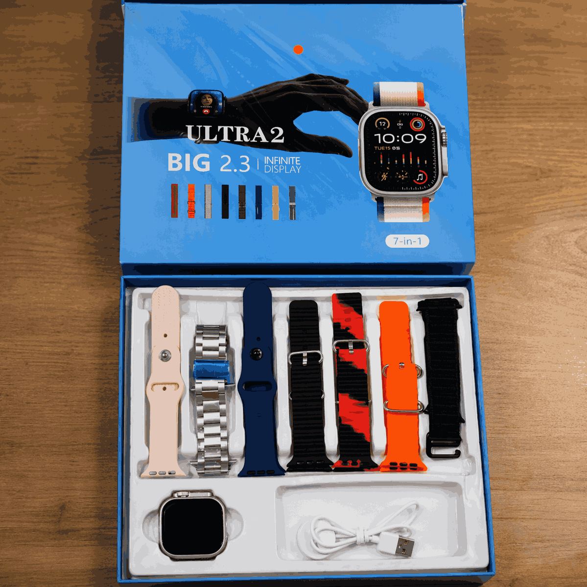 iMounra 2 BIG 2.01" Ultra Smartwatch – 7-in-1 Multi-Strap Smart Watch Bundle (Random Box)