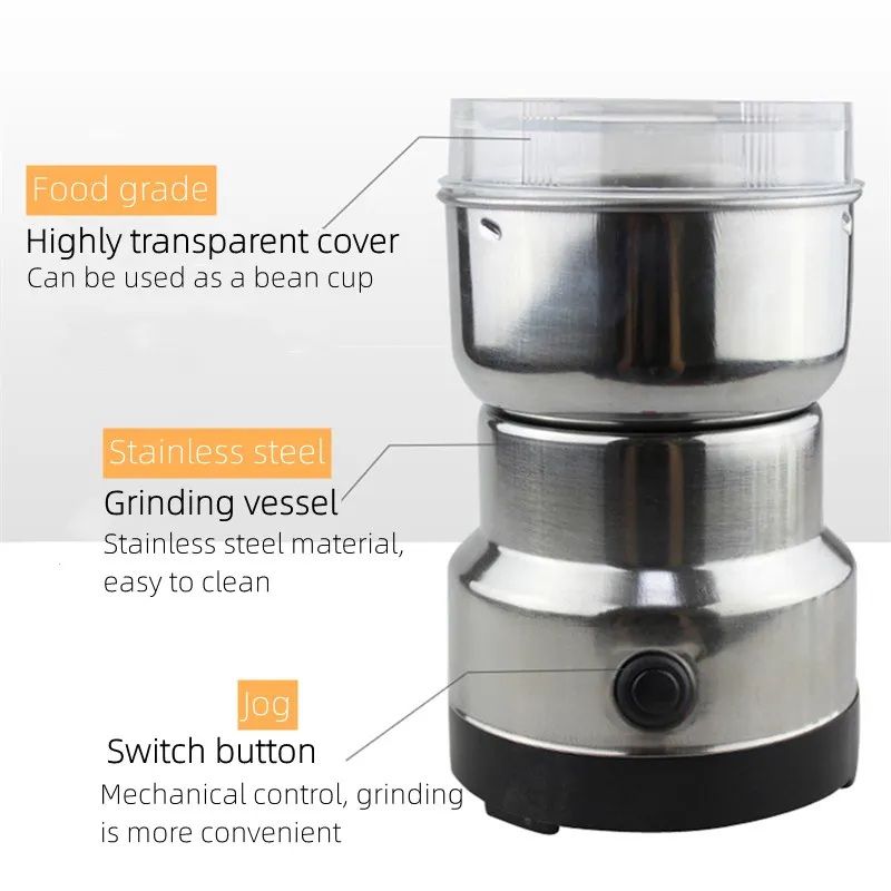 Multifunctional Electric Spice &amp; Coffee Grinder – 300W Stainless Steel