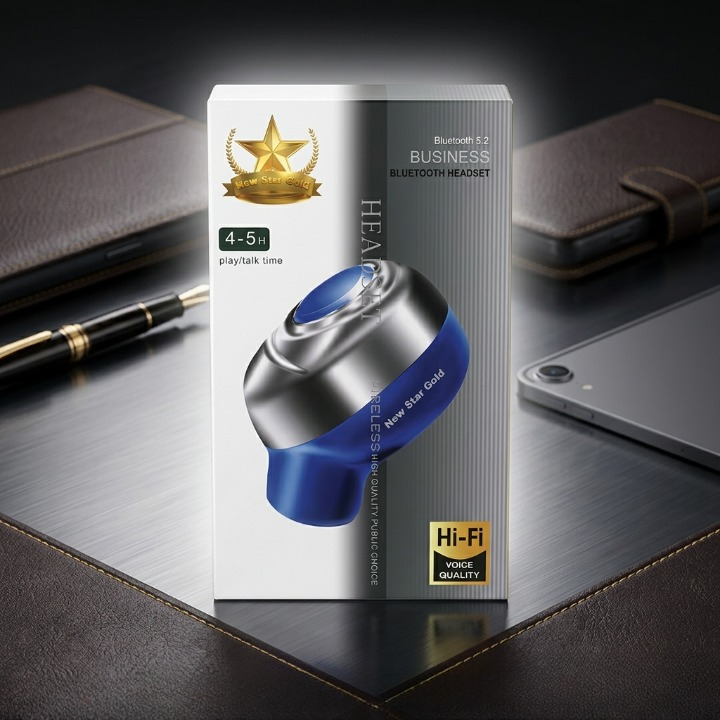 New Star Gold M16 Business Bluetooth Headset – Wireless Single Ear Bud, Bluetooth 5.2