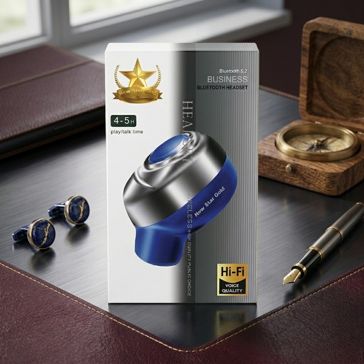New Star Gold M16 Business Bluetooth Headset – Wireless Single Ear Bud, Bluetooth 5.2