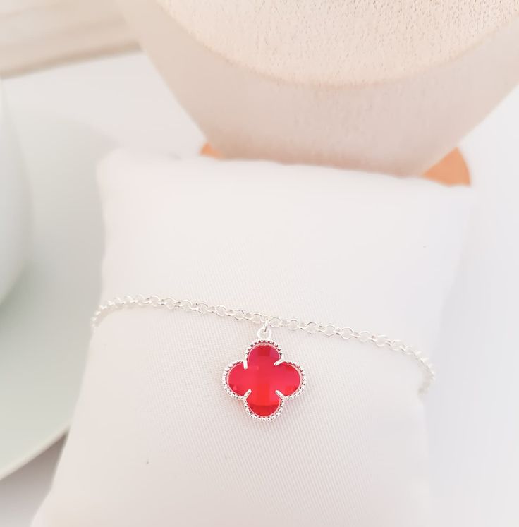 Silver Clover Charm Bracelet Adjustable for Women