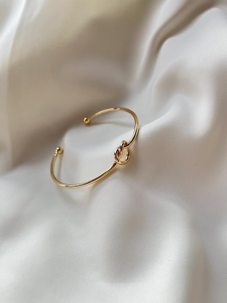 Korean Knot Design Bangle for Women – Elegant Gold & Silver Open Cuff Bracelet