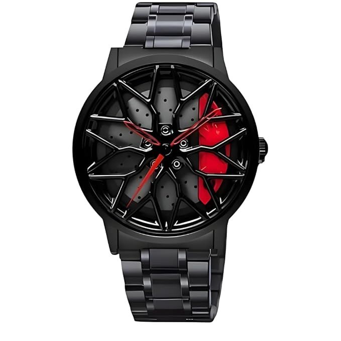 Men's Stylish Spinning Dial Watch – Premium Rotating Wheel Design Wrist Watch for Men (Without Box)